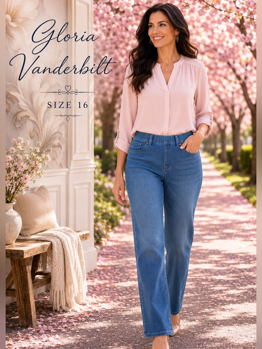 Gloria Vanderbilt Shape Effect High Rise Straight Pull-On Jeans 16